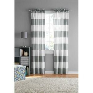 ROOM DARKENING PANEL PAIR (2 PANELS 30"W X 84"L) SOFT SILVER CURTAINS
